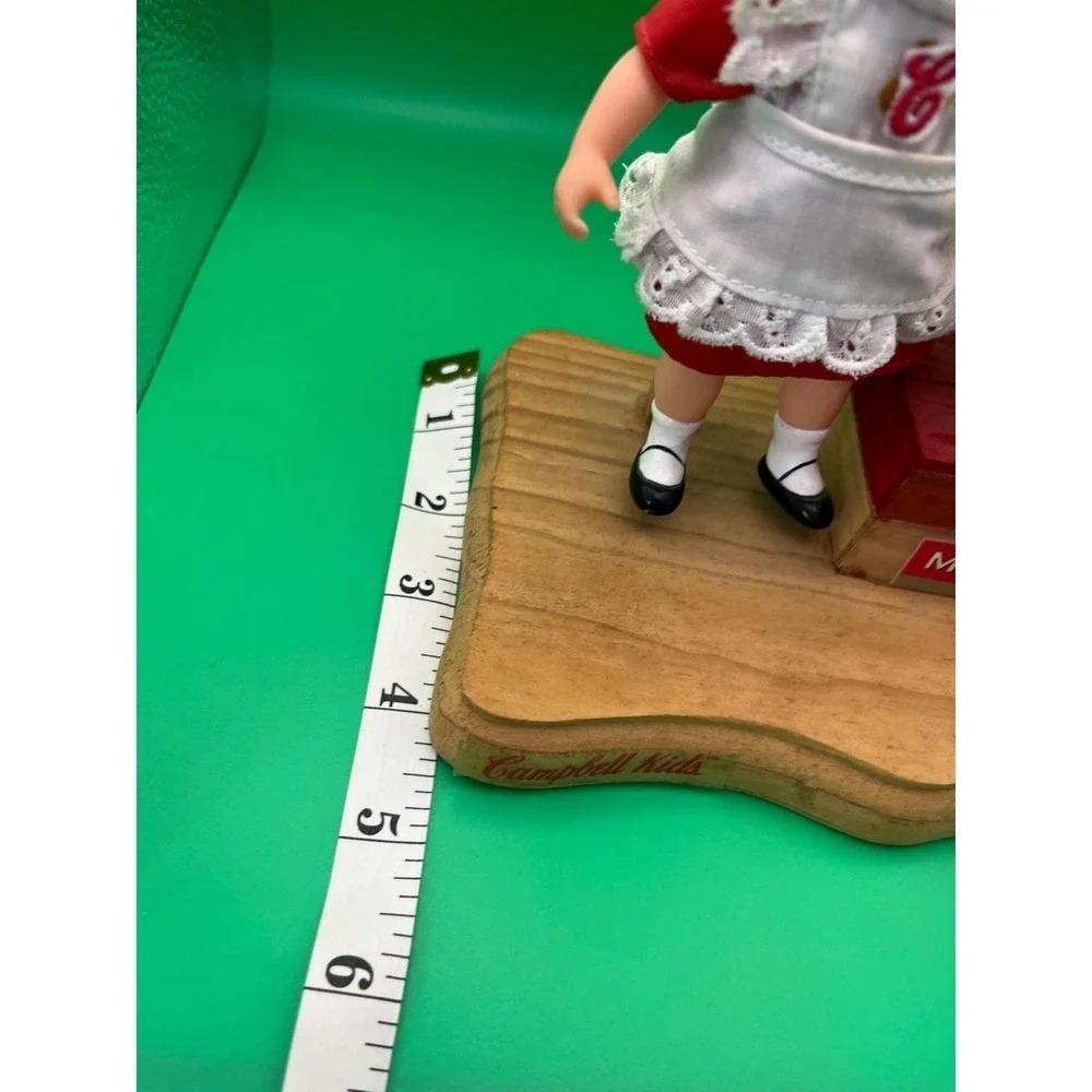 Vintage Campbell Kids Musical Moving Figurine Wood Base Chef & Girl Collectible